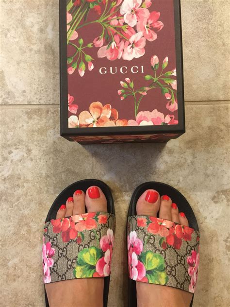 gucci floral slides fake|floral gucci slides women.